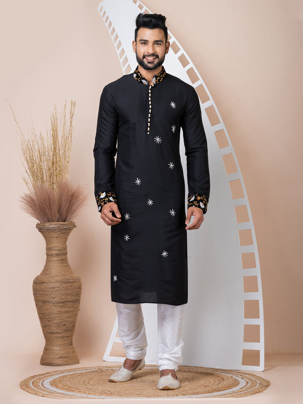 Black Kurta PS Viscose  Churidar